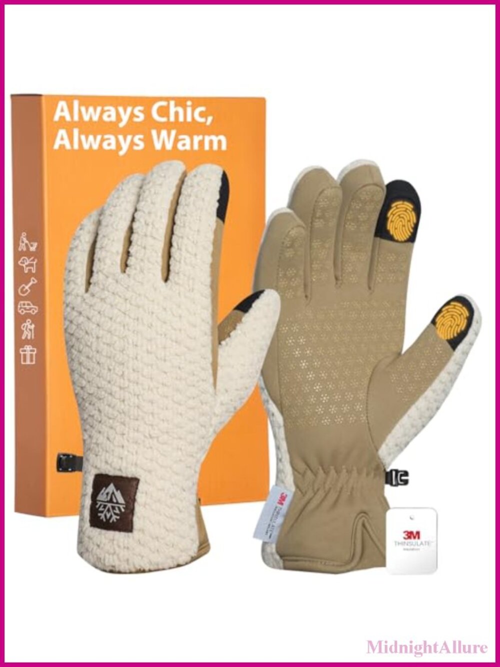 Womens Winter Gloves Touchscreen 3M Thinsulate Fleece Lined Cold Weather Warm